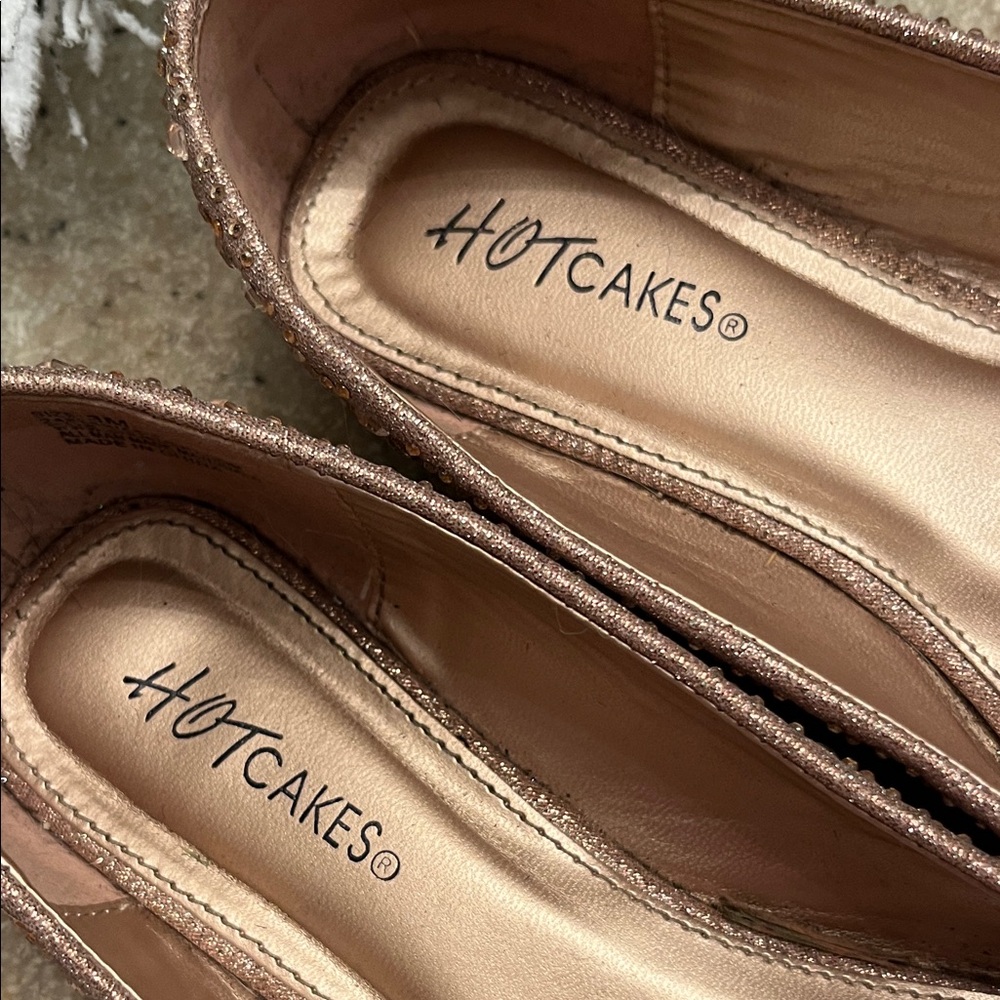 Hot Cakes Kids Glitter Dress Shoes - Rose Gold - Picture 2 of 5